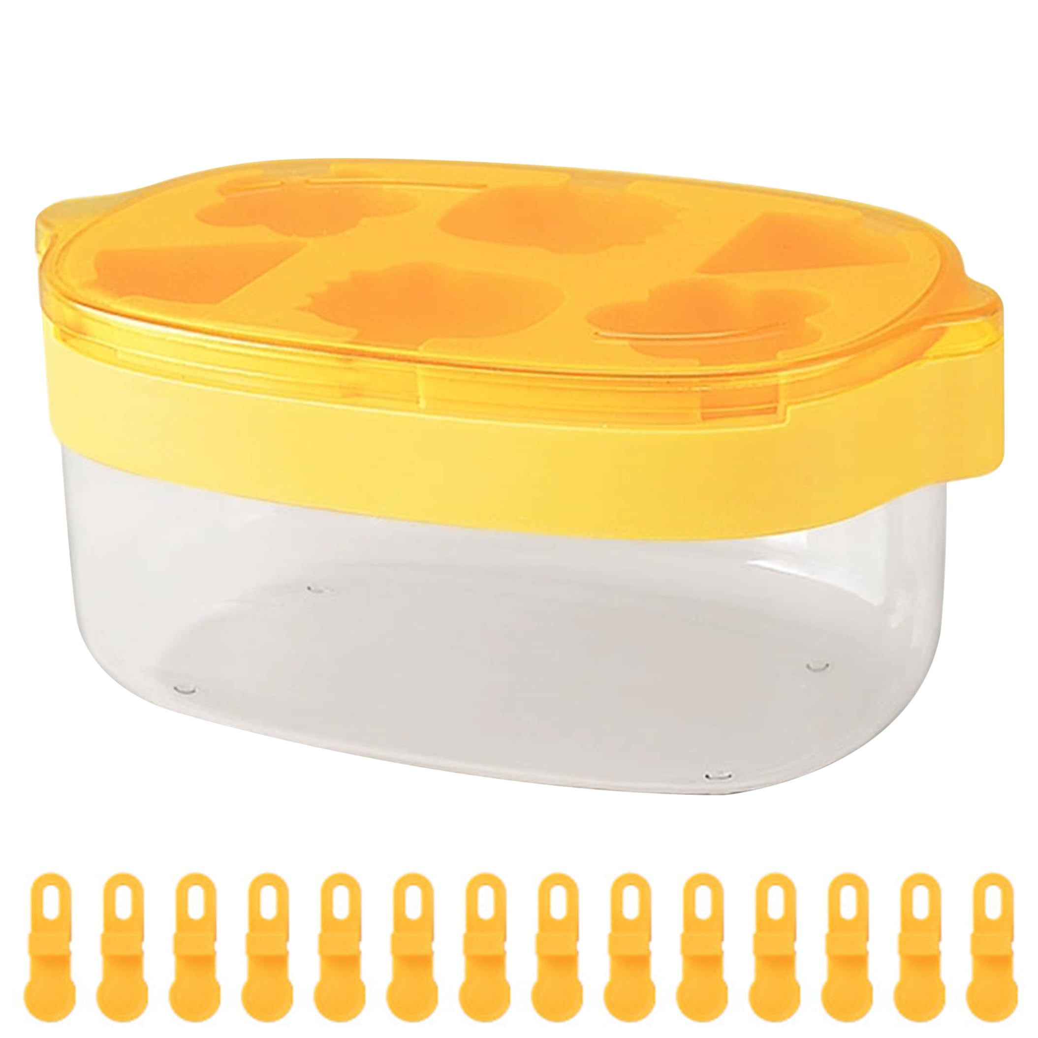 Popsicle molds for Toddlers Toddler Popsicle Mold, 6-Count Fun Molds for Toddlers, Food-Grade Silicone with Lemon Lids, 14 Reusable Sticks & Storage Box