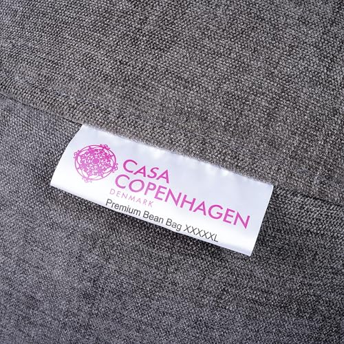 Image of Casa Copenhagen Premium Designer Fabric Bean Bag Chair, Filled with Beans | Capacity: Upto 7 Ft Height, 200 KG Weight | 4XL | Light Grey