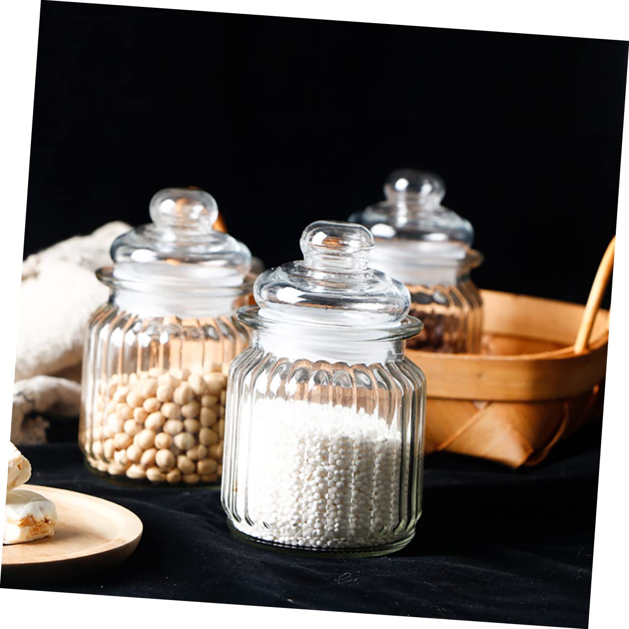Alipis Set Di 4 Barattoli in Per La Conservazione Di Alimenti Contenitori Per La Conservazione Della Cucina Con Coperchio Sigillato Per Chicchi Di Caffè