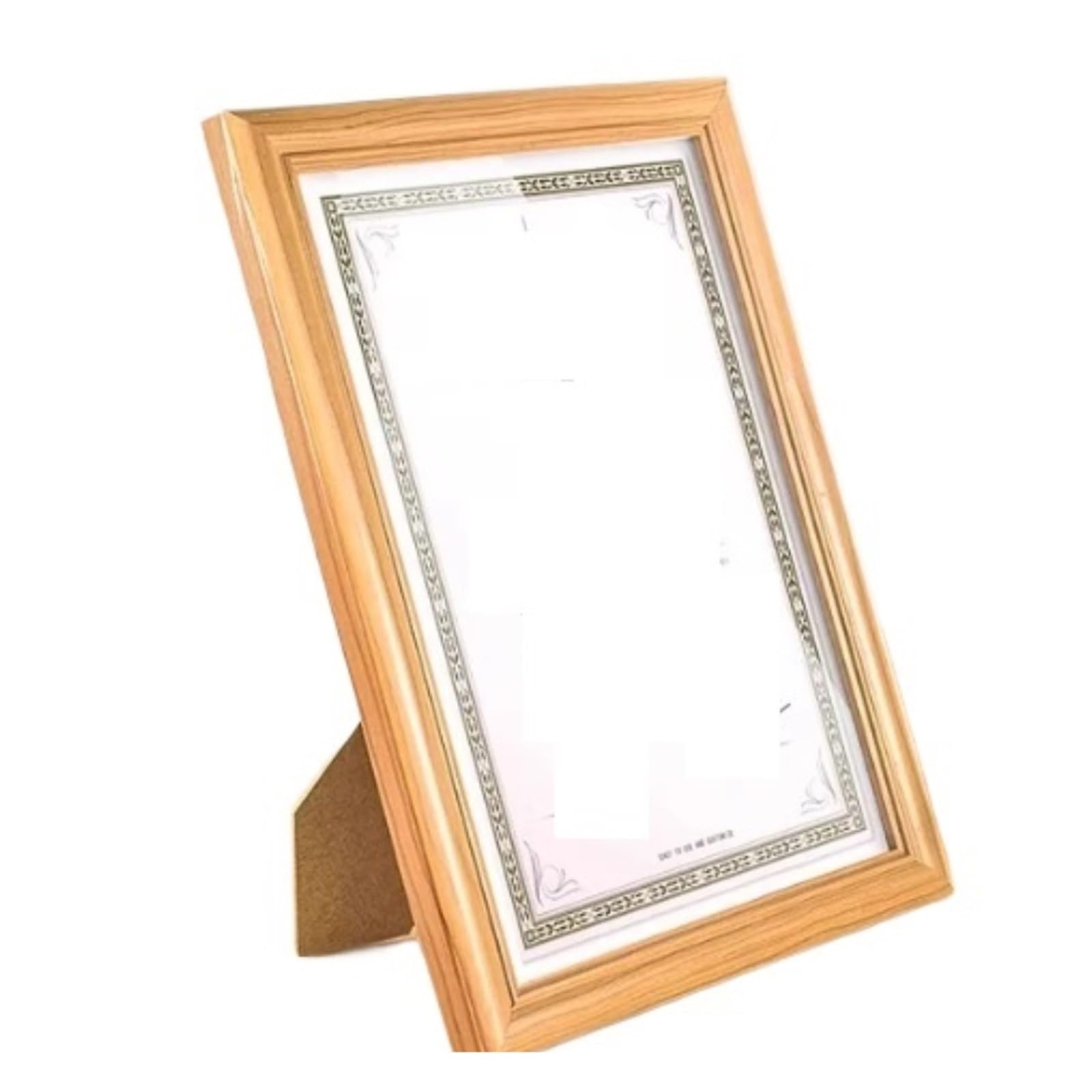Photo Picture Display Frame Wooden Photo Frame Wall Hanging Certificate Document Display Living Room Decoration(Light Brown)