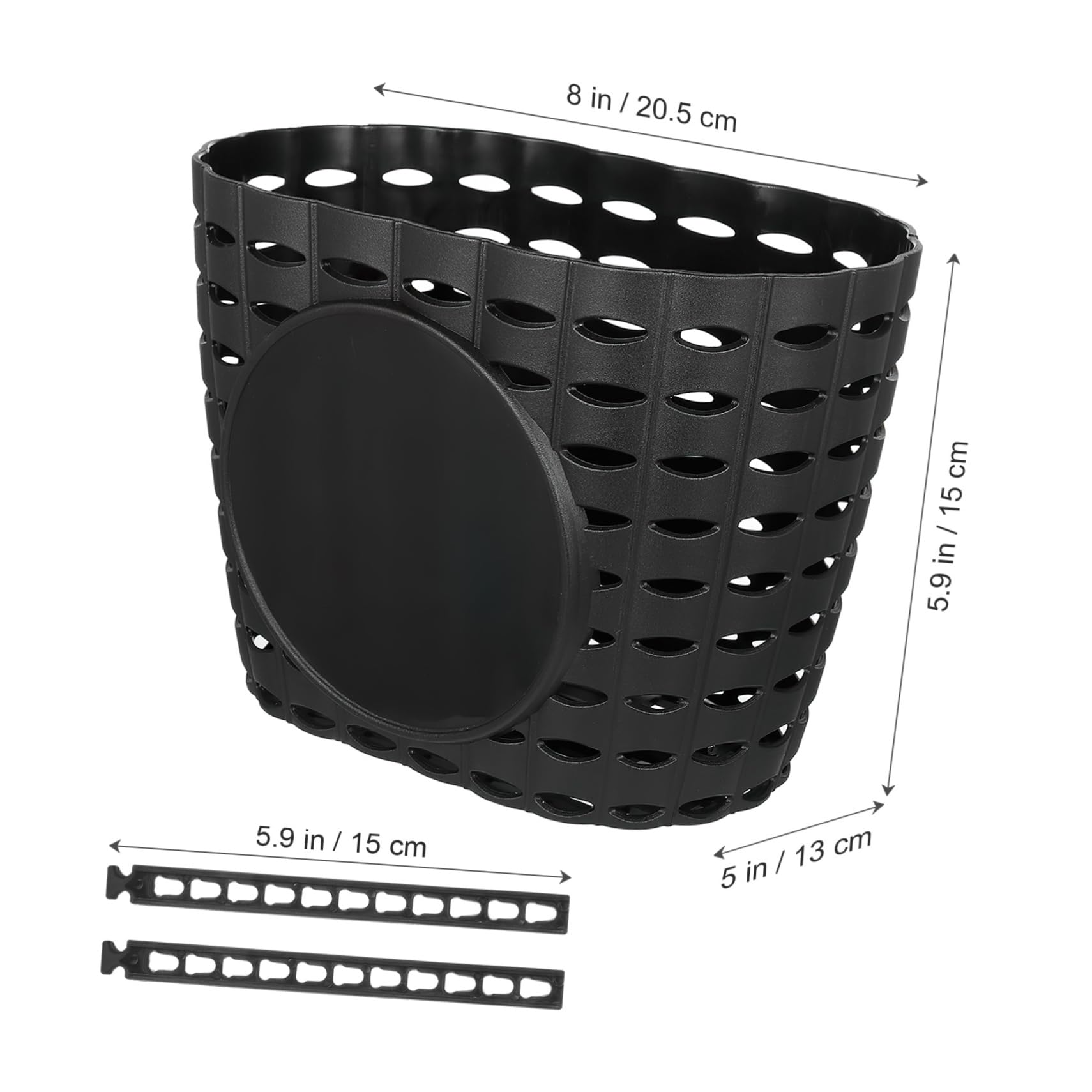 Abaodam 1Pc Detachable Plastic Storage Basket for Bike Durable Scratch Resistant Handlebar Basket for Boys and Easy to Attach with Strap Design Black