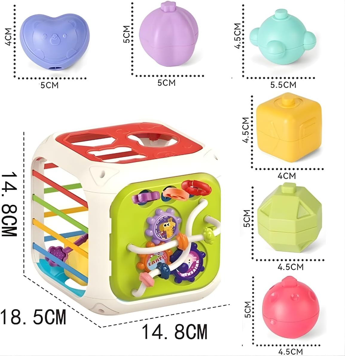 Cubo De Atividade Educativo 7 em 1 Brinquedo Sensorial Kidino Cubo de Atividades Infantil