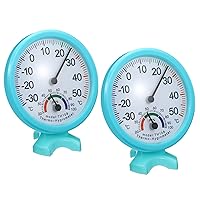 Vista 1 de PATIKIL Termómetro higrómetro de interior de 2.953 in, paquete de 2 mini medidores de medición automática de temperatura y humedad con base