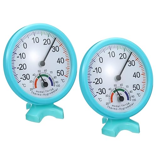 PATIKIL Termómetro higrómetro de interior de 2.953 in, paquete de 2 mini medidores de medición automática de temperatura y humedad con base (no