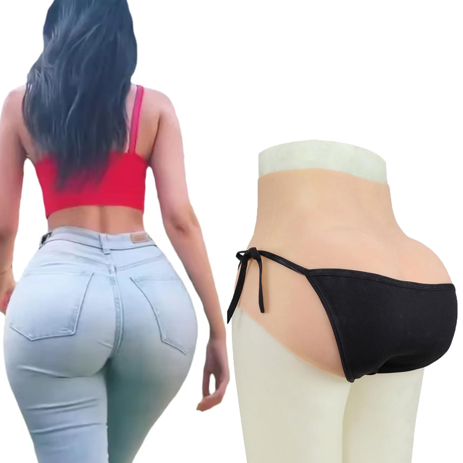 Culotte Taille Haute en Silicone pour Femmes, Rehausseur De Hanches, Culotte Triangle Gainante, Cache-CœUr, Culotte De Travesti