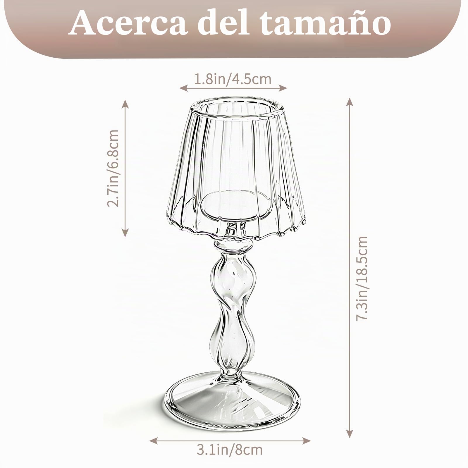 Sziqiqi Portavelas de Velas Pequeñas de Vidrio, 4 Piezas Portavelas Candelero de Cena a Las Velas Candelabros, Velas para Candelabros Centro de Mesa para Regalos de Boda y Decoración Navideña | Hurricane - Soporte para velas de té, para bodas, Navidad, pa