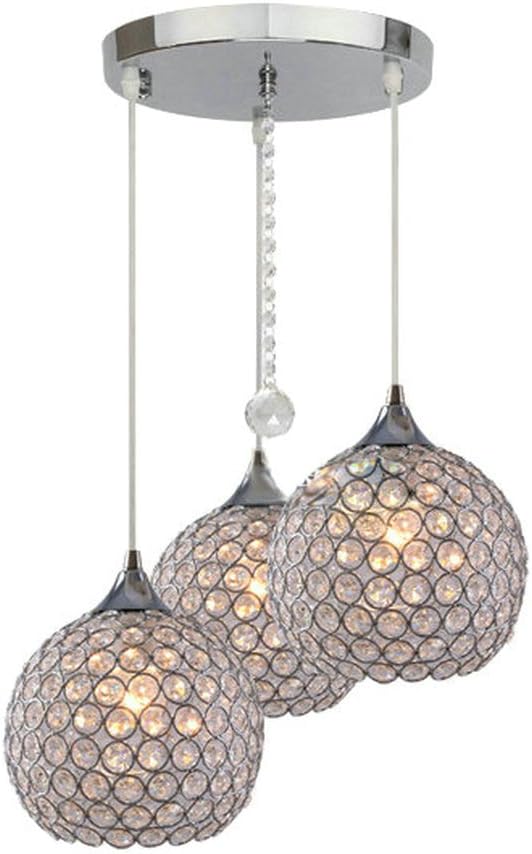 FEEKENBU Modern Crystal Pendant Light,3 Lights Crystal Chandelier for Dining Room,Ceiling Hanging Light Fixture for Kitchen Island,3 Lights Crystal Pendant Lighting for Living Room Bedroom Hallway