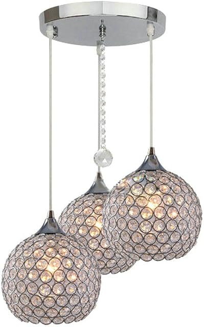 FEEKENBU 3 Lights Modern Crystal Ball Pendant Light Fixture Flush Mounted Ceiling Chandelier