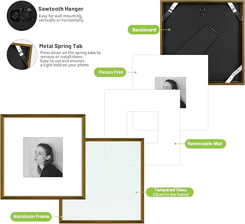 Vista 431 de Golden State Art - Portarretratos de aluminio de 18 x 24 pulgadas - con paspartú para fotos de 16 x 20 pulgadas o sin paspartú para póster de 18 x