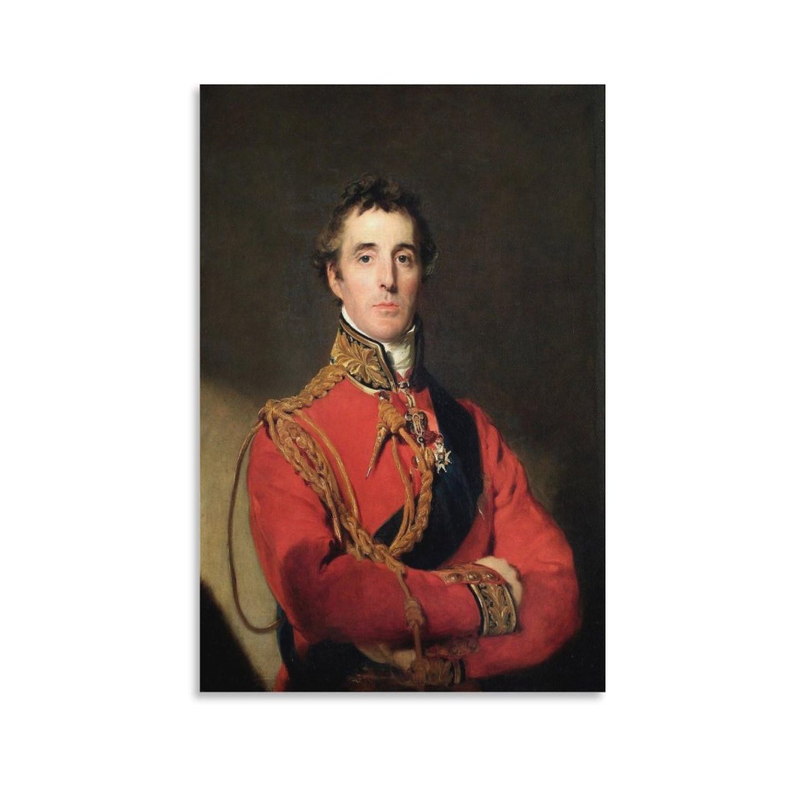 WBCNG Portrait of The Duke of Wellington Arthur Wellesley 1815 Painting Canvas Posters Wall Art Bedroom Office Room Decor Gift Unframe-style 20x30inch