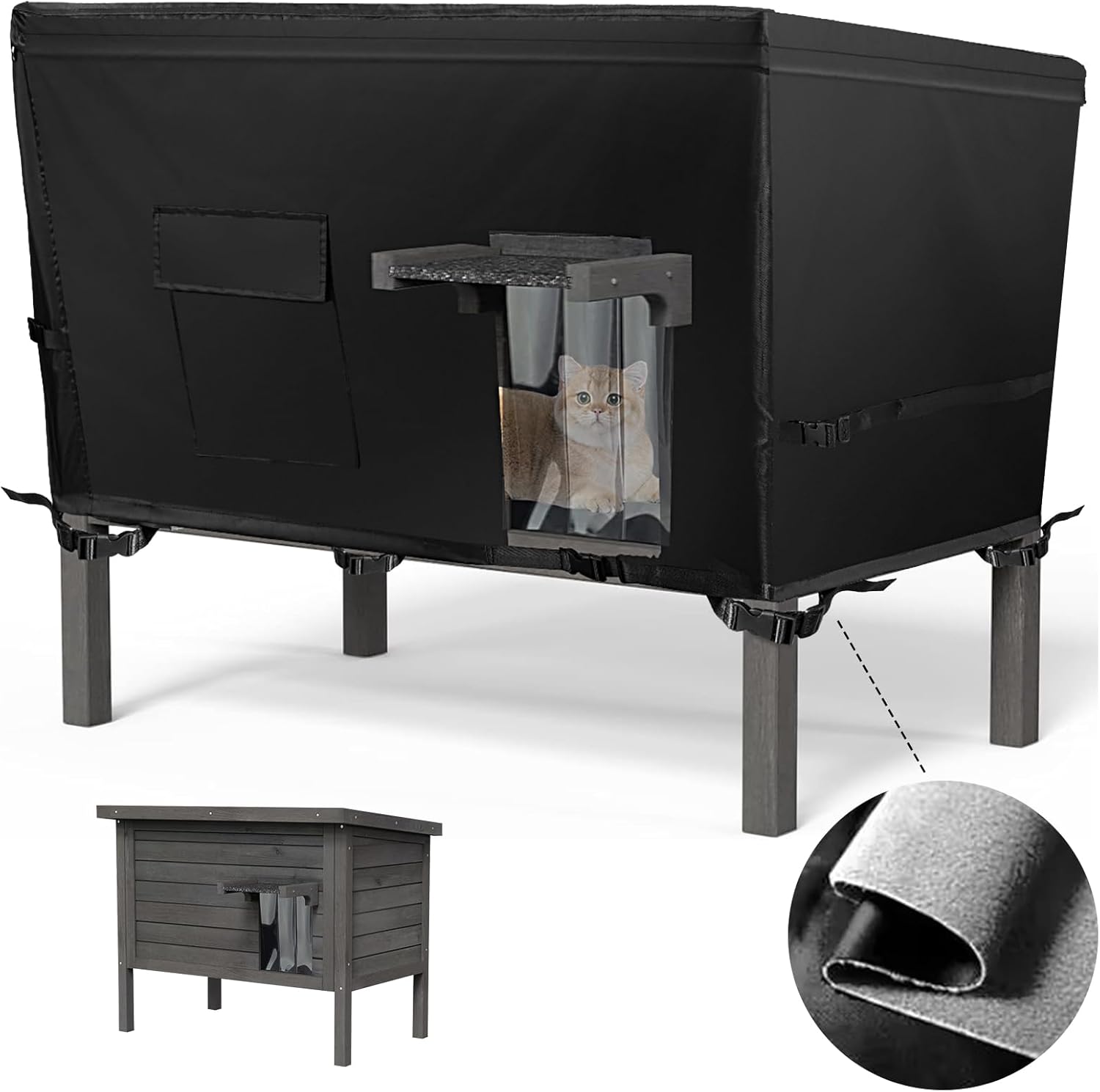 Sudiwei Feral Cat House Cover (Only Cover) Insulated