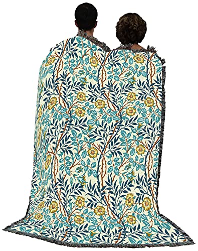 Image of Pure Country Weavers William Morris Sweetbriar Mellow Blanket - Arts & Crafts - Gift Tapestry Throw Woven from Cotton - Made in the USA (72x54)