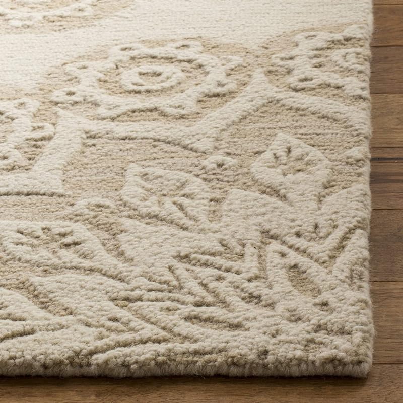 Image of Embossed Handmade GH Wool Thick Geometrical Carpet is a Stylish and Practical Addition to Any Living Room 6X8