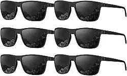 Óculos de sol polarizados masculinos, polarizados para dirigir, pescar, golfe, 6 unidades