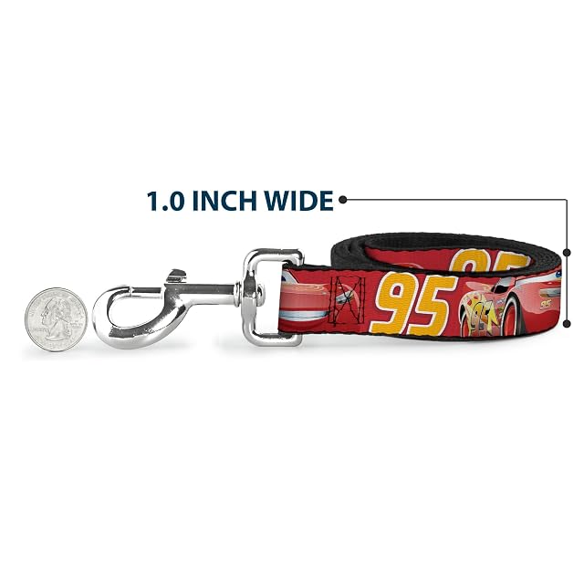 Foto 5 de 6 de Disney - Correa para Mascotas, Correa para Perro, Cars Lightning Mcqueen Smiling Pose 95 Rojos, Blanco…