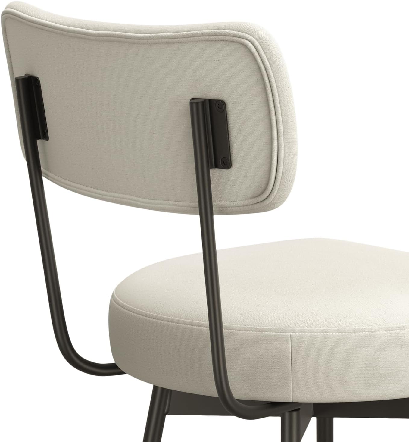 Natural Linen and Metal Swivel Bar Stool Set