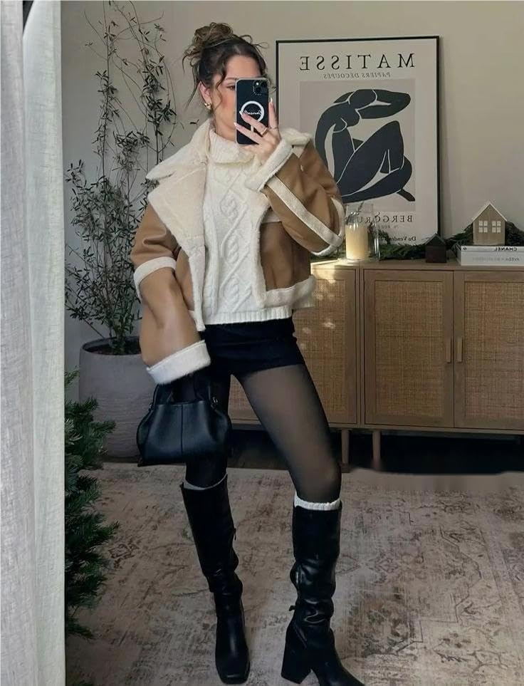 Womens Fleece Lined Tights Winter Warm Thermal Tights Fake Translucent Thick Pantyhose - Image 3