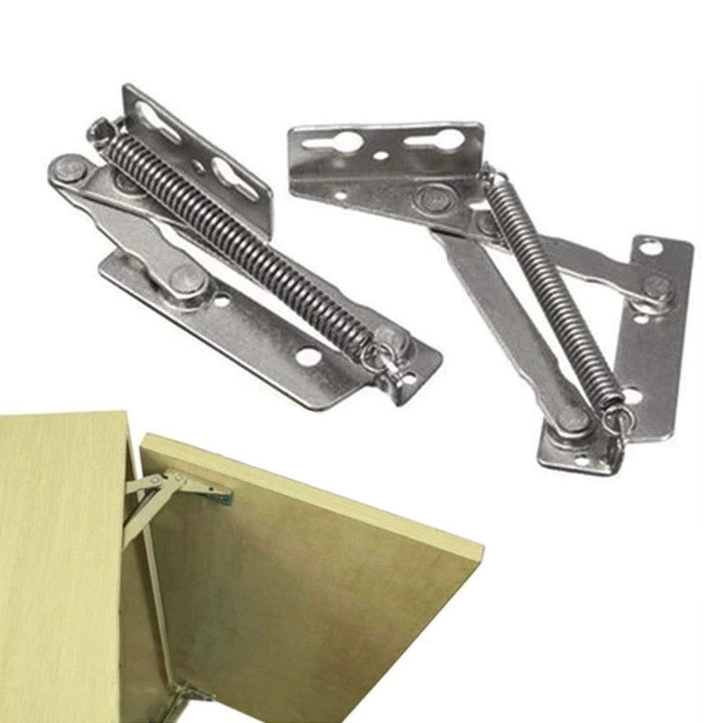 Bisagras con resorte de acero inoxidable de 80 grados-soporte de elevación de gabinete autoblocante de alta resistencia, 2 piezas/juego(Nickel)