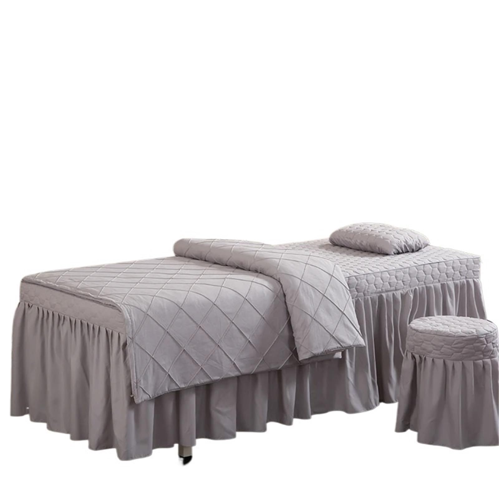 GCYEIDMA Beauty Salon Bed Cover Sets 4pcs Beauty Salon Bedding Set Massage Spa Thick Bed Linens Sheets Bedspread Duvet Cover(Light gray,70x190cm 4pcs)