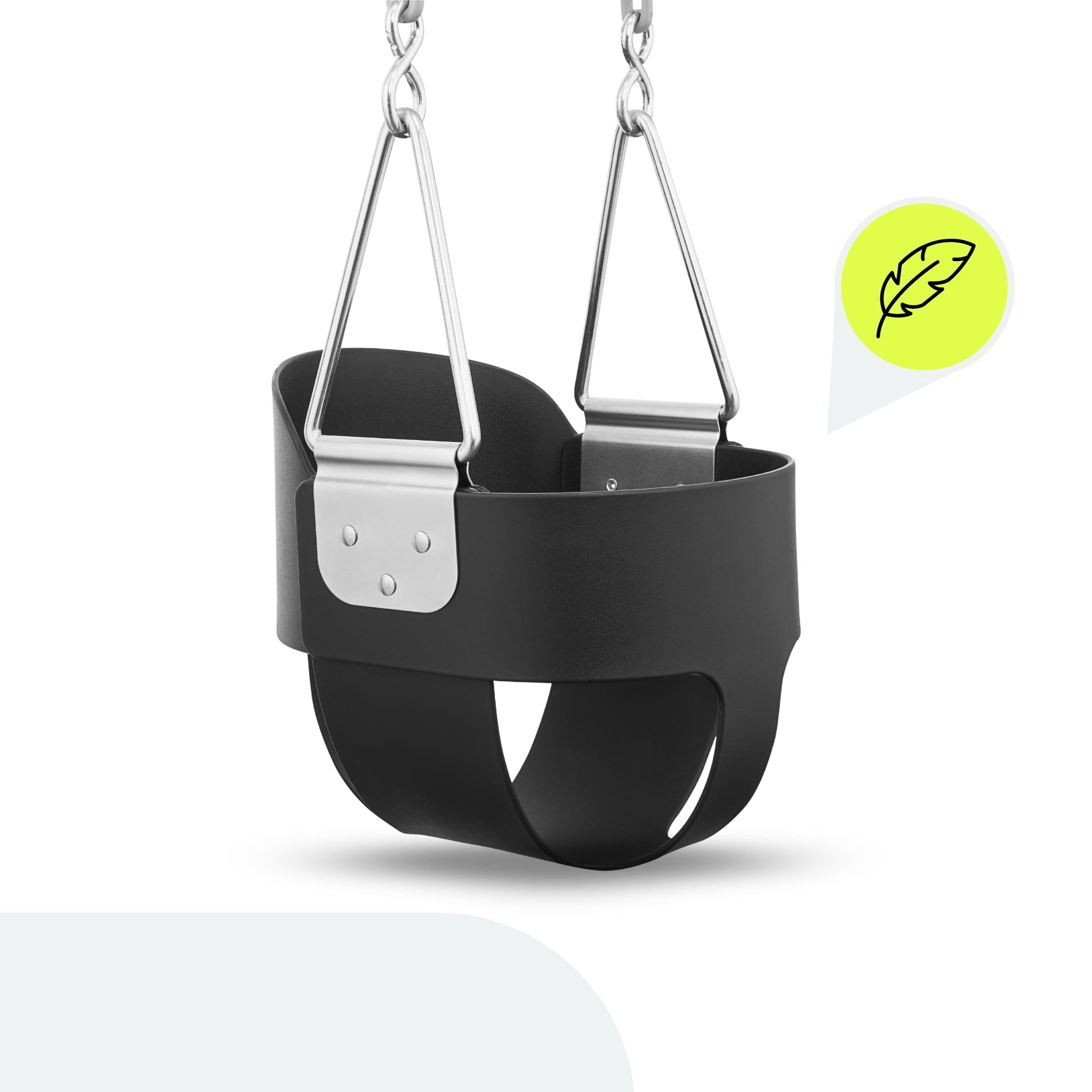 HyperMotion Altalena a catena per bambini piccoli con schienale alto, seduta in schiuma EVA, resistente agli agenti atmosferici, per giardino con moschettoni, 22 kg max
