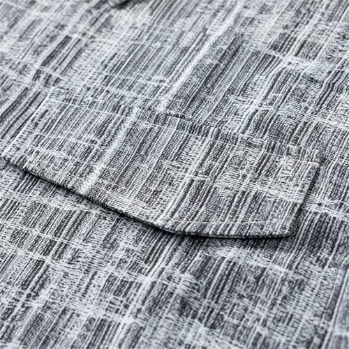 Men Shirt Suit Cardigan Short Sleeve Shorts Set Casual Plaid Streetwear Loose Pocket 5