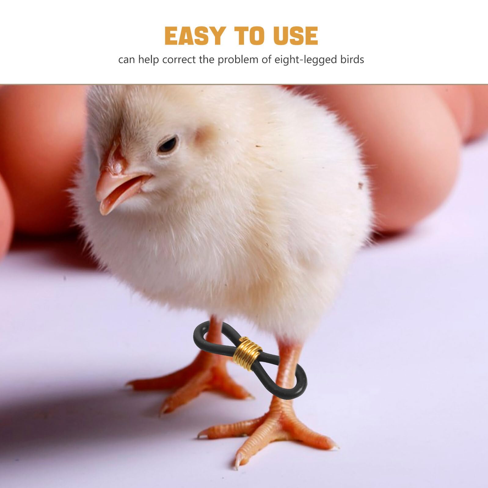 Angoily Correcteur D'alignement des Pattes D'oiseau en Caoutchouc Noir 300pcs pour Poulets et Cailles, Support de Jambe Écartée, pour Poulaillers Domestiques