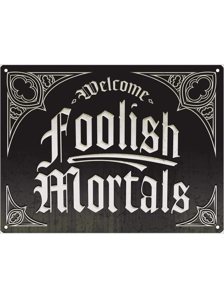 Grindstore Nc Welcome Foolish Mortals Mini Hanging Tin Sign 20X15cm