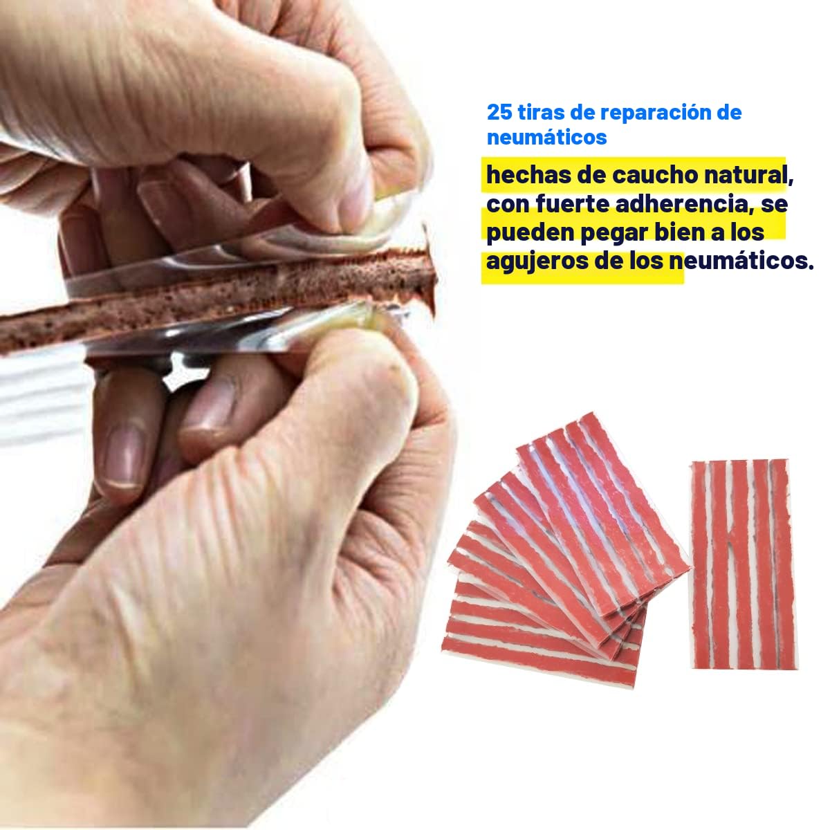 53PCS Kit Repara Pinchazos Herramienta, kit de Reparación para Neumáticos Pesados, kit de emergencia portátil de reparación rápida de neumáticos para coches, todoterrenos, moto y más