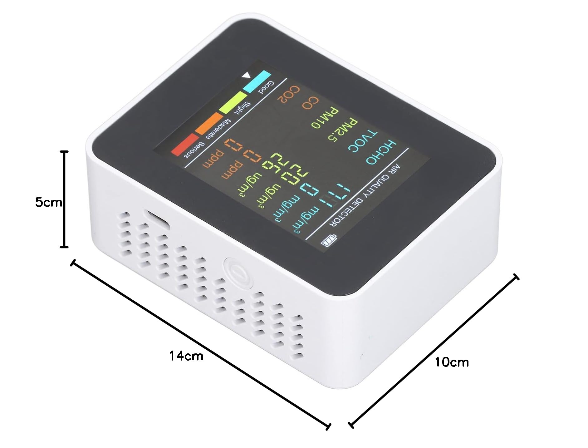 Testeur de qualité Smartair Portable, Testeur de qualité l'Air Préfessionall Indoor Air Quality Monitor Quality Monitor Indoor Portable Meters for Home and Office (White)