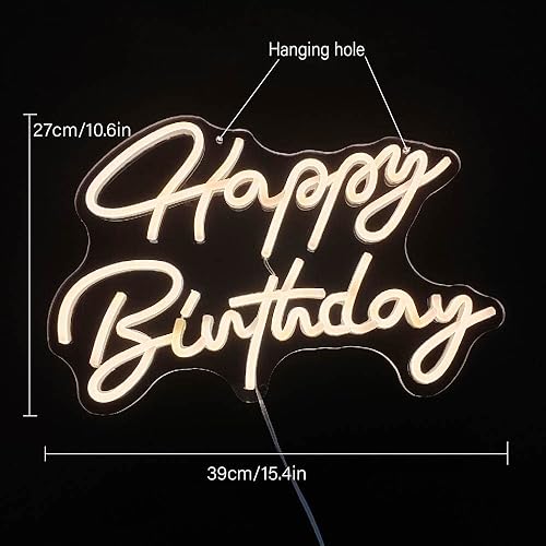 Miniatura 4 de Letreros de neón con luz LED de feliz cumpleaños para todas las decoraciones para fiestas de cumpleaños, dormitorio, decoración de Halloween, hogar