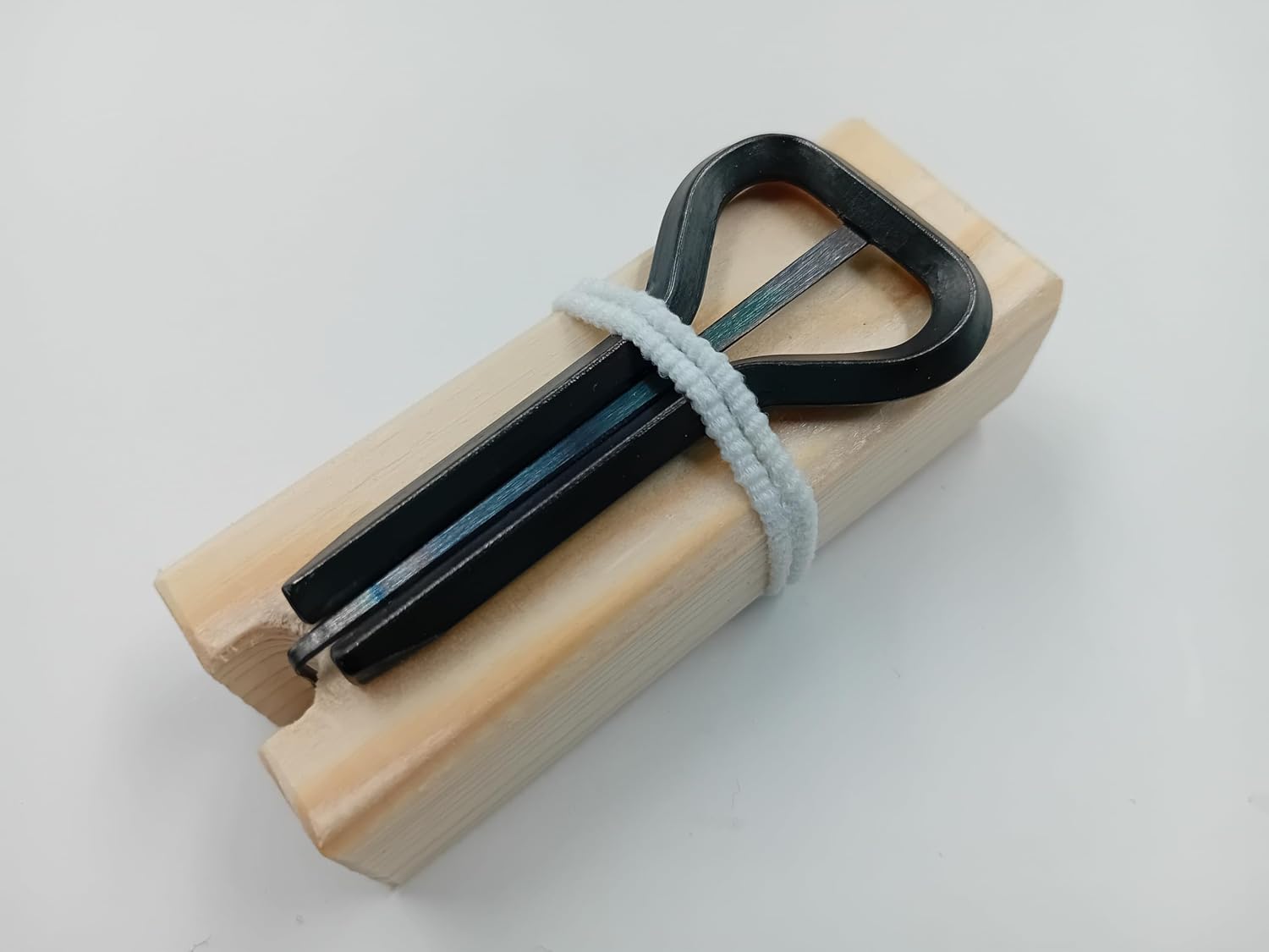 Jaw harp - Melodic, steel, black. High tone. Professional-grade, key G2, 65 mm (2,5 inch).