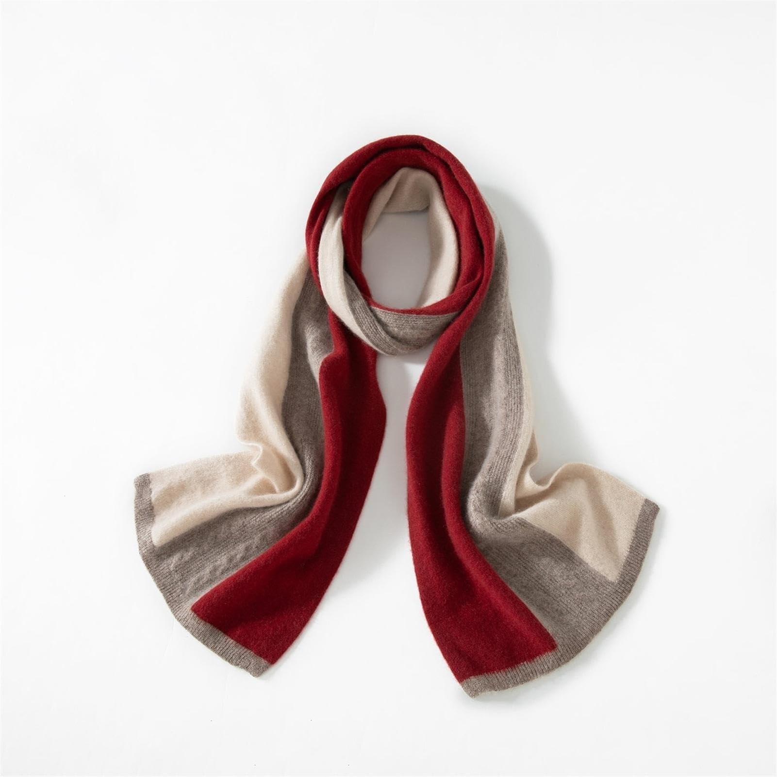 Sciarpa Lana Pura Colorblock Collo Scialle Inverno Accessorio Unisex