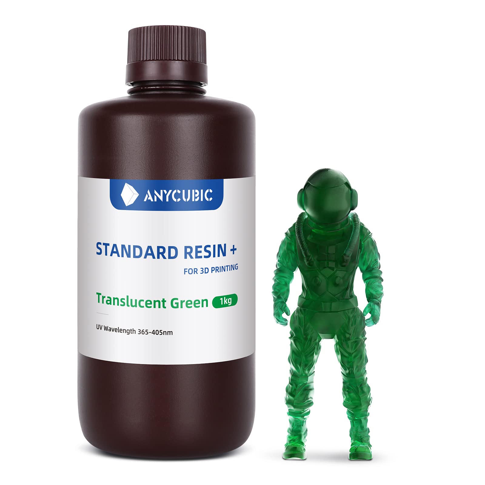 ANYCUBIC 3D Printer Resin 1KG, Standard 405nm UV Fast Curing Photopolymer Resin with High Precision and Low Shrinkage for LCD/DLP/SLA 3D Printer, Green