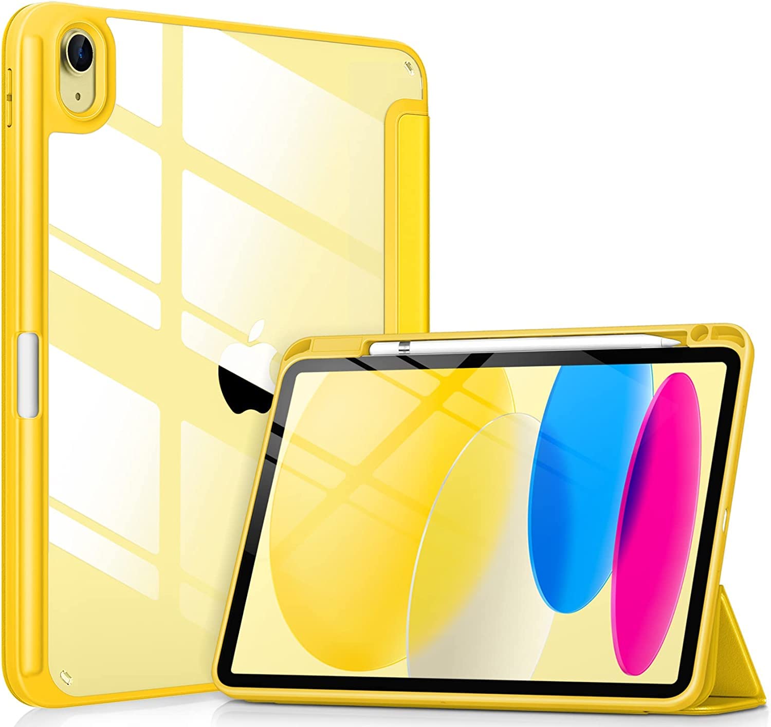 Robustrion Cover for iPad 11th (A16) / 10th Generation Cover Case (2025/2022) [Pencil Holder] (Right Side) [Auto Sleep Wake], Trifold Flip Stand Case for iPad 10th Gen / 11th Generation - Yellow-image-25
