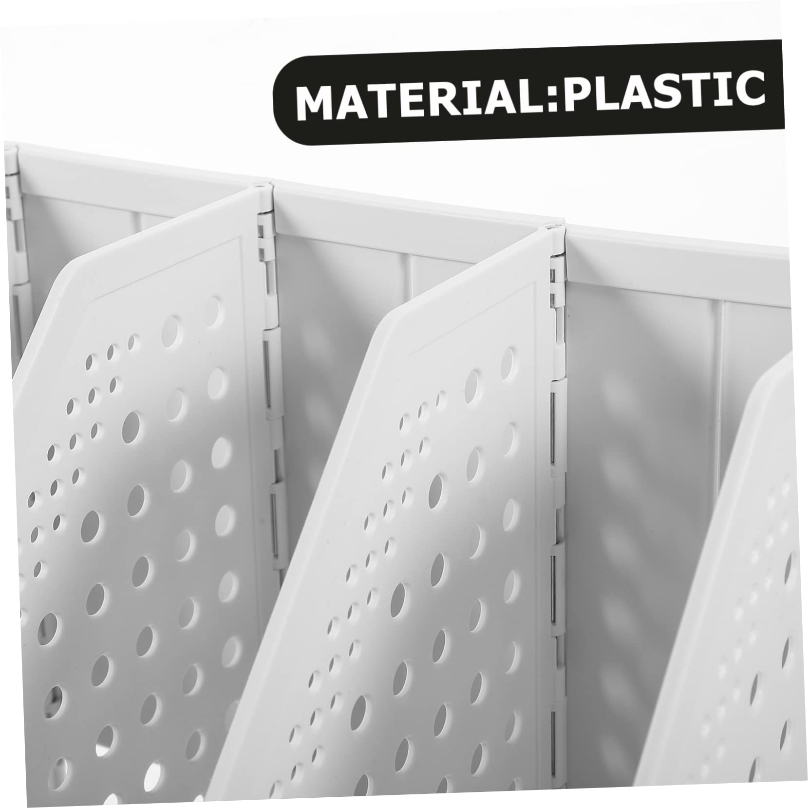 DOITOOL Organizador de Archivos de Escritorio de Plástico, Caja Archivadora de 4 Compartimentos Plegable, Diseño Sencillo para Documentos y Catálogos