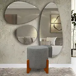 Puff Decorativo Principe Thor Redondo Pes de Madeira E Tecido Linho (CINZA)