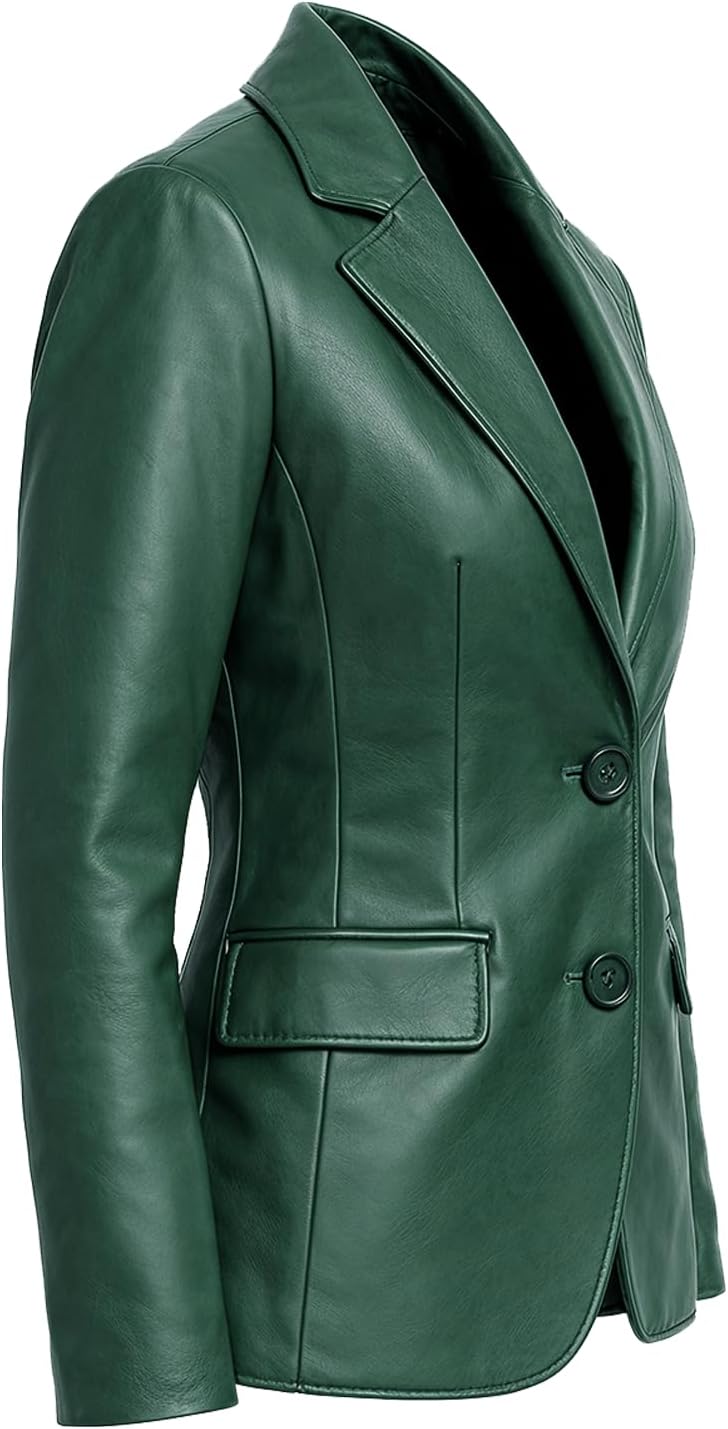 Leather Blazers for Women - Business Casual Coat - Real Lambskin Blazer Jackets for Women's - Image 4