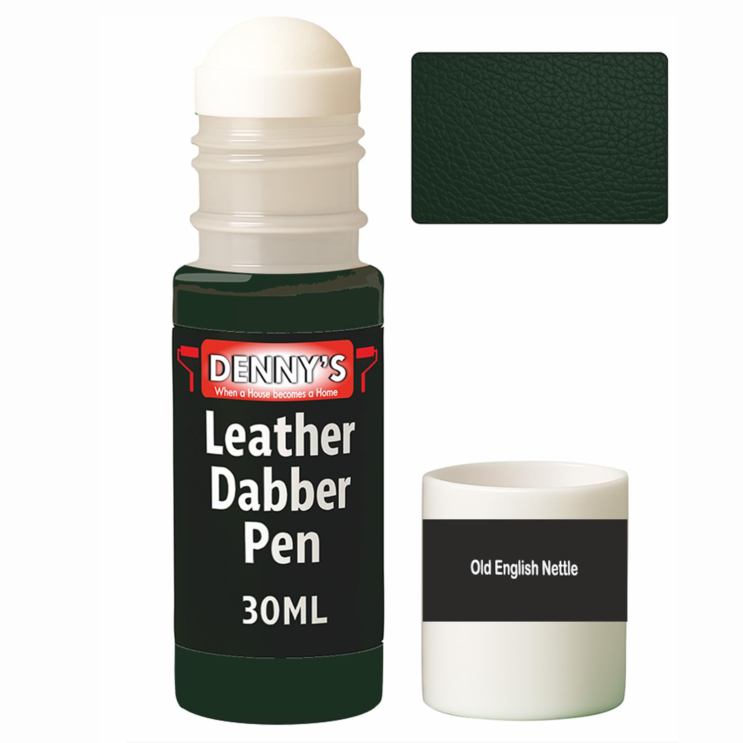 Leather Colour Restorer Recolouring Balm Repair Treatment for Faded & Worn Absorbent Leather Shoes, Boots, Jackets (39 Old English Nettle, Dabber Pen 30ml)