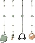 Andy Bear Straps de jouets pour bébé Straps sécurité des jouets Silicone Chaise haute Jouets Straps pour enfants Bouteille pour poussettes, Chaise haute, Lit bébé, Siège auto, Accessoires pour poussette, Clip-Dusty bleu