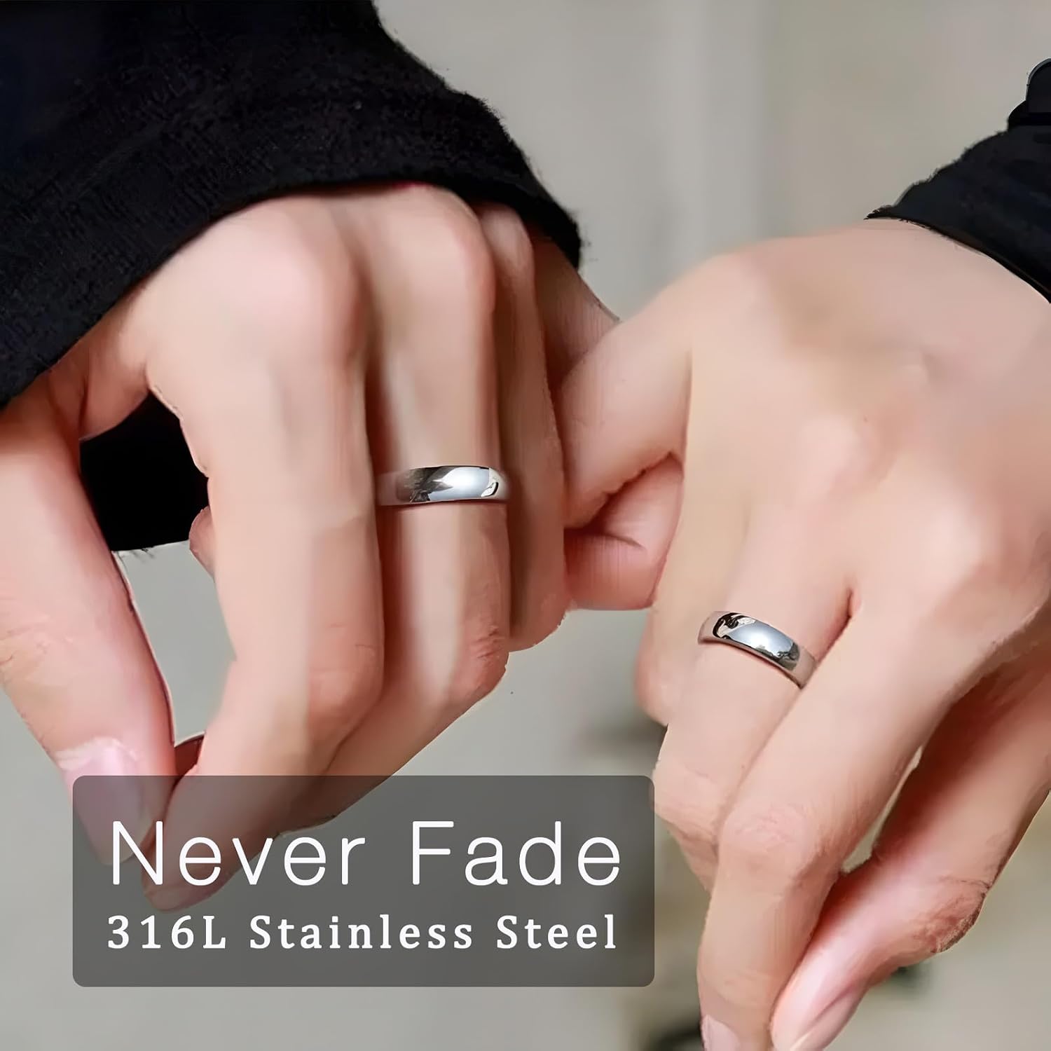 18Pcs Fadeless Stainless Steel Rings Set for Women & Men | PVD Plating, Waterproof, High Polish, Hypoallergenic, 2mm 4mm 6mm