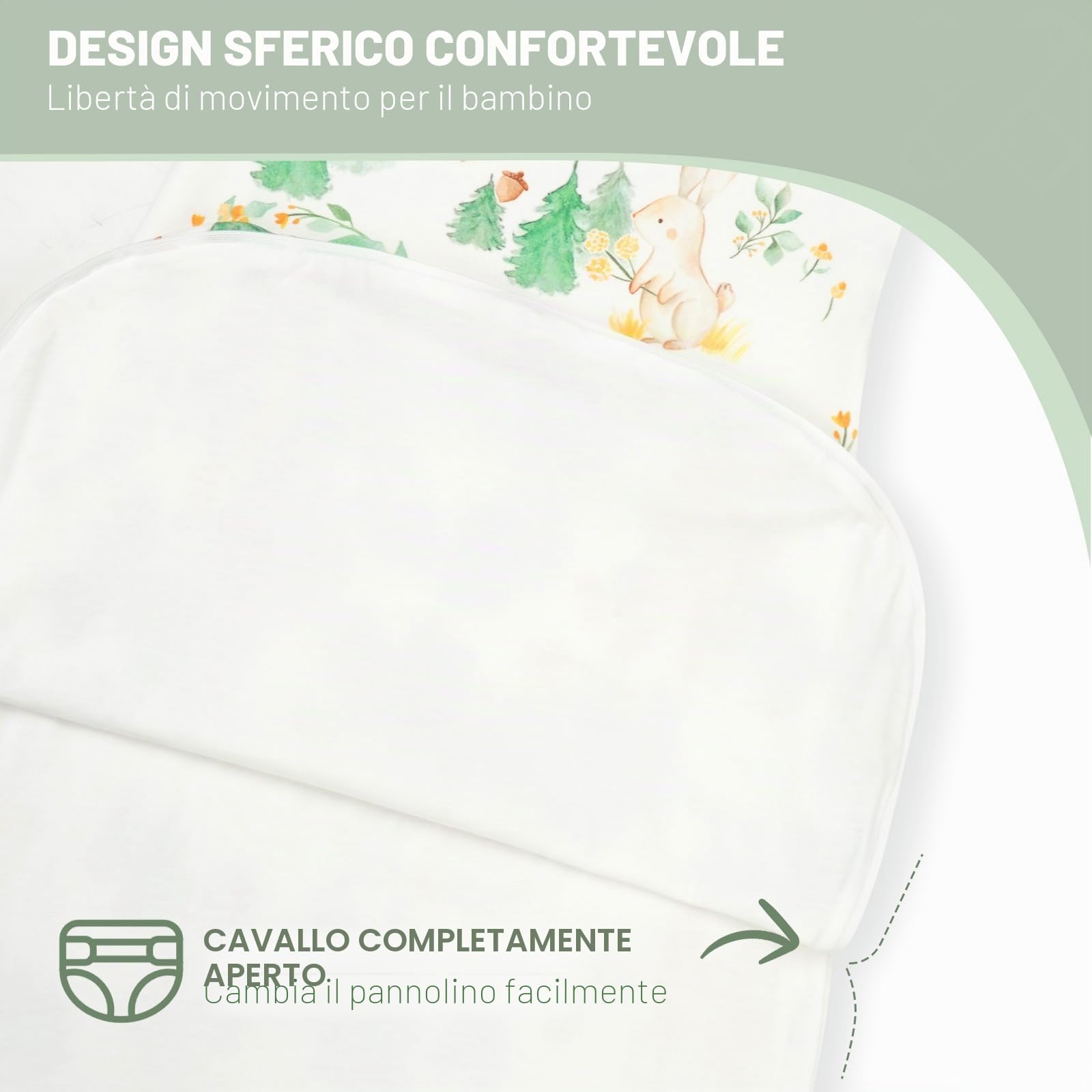 WYTbaby Sacco nanna per bambini 1 Tog, 100% cotone, sacco nanna per tutto l'anno
