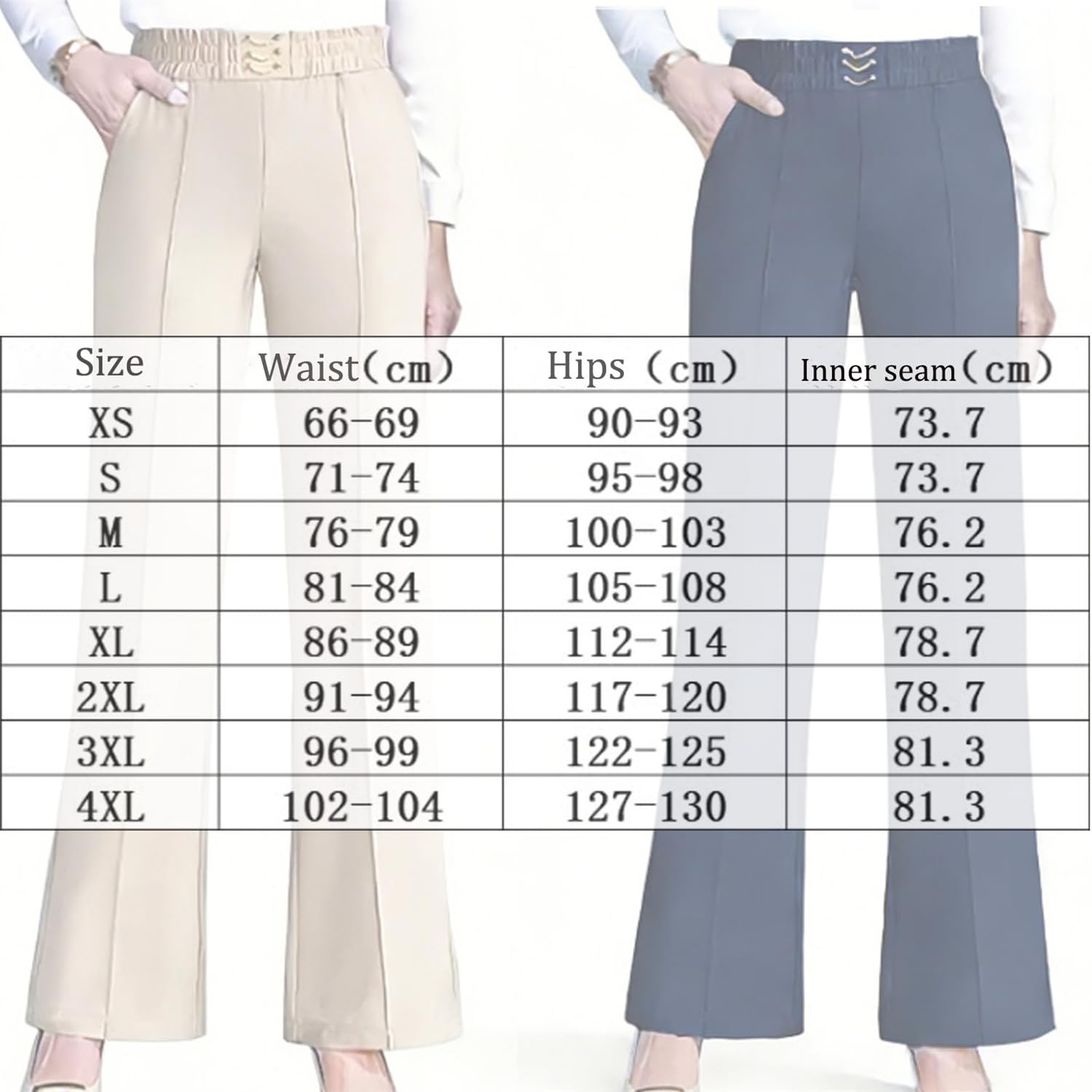 Pantalones de Vestir para Mujer de Talle Alto y Pierna Ancha | Tejido Fluido y drapeado | Pliegues Frontales definidos | Estilo Formal y Casual