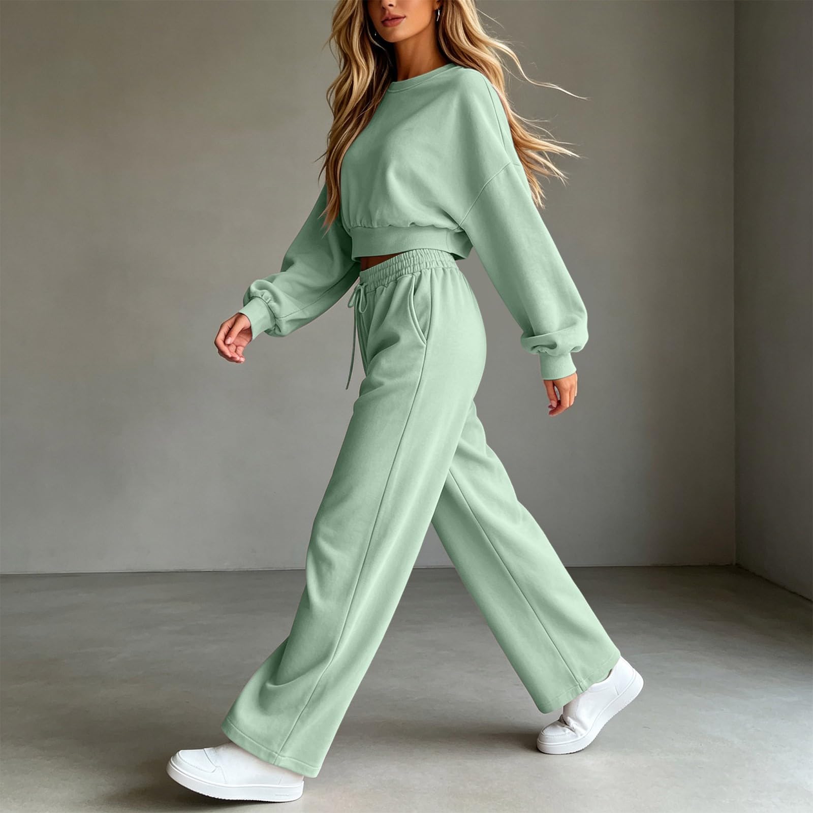 LUCKME Tuta Sportiva Donna Felpa e Pantaloni Completo Ginnastica Fitness