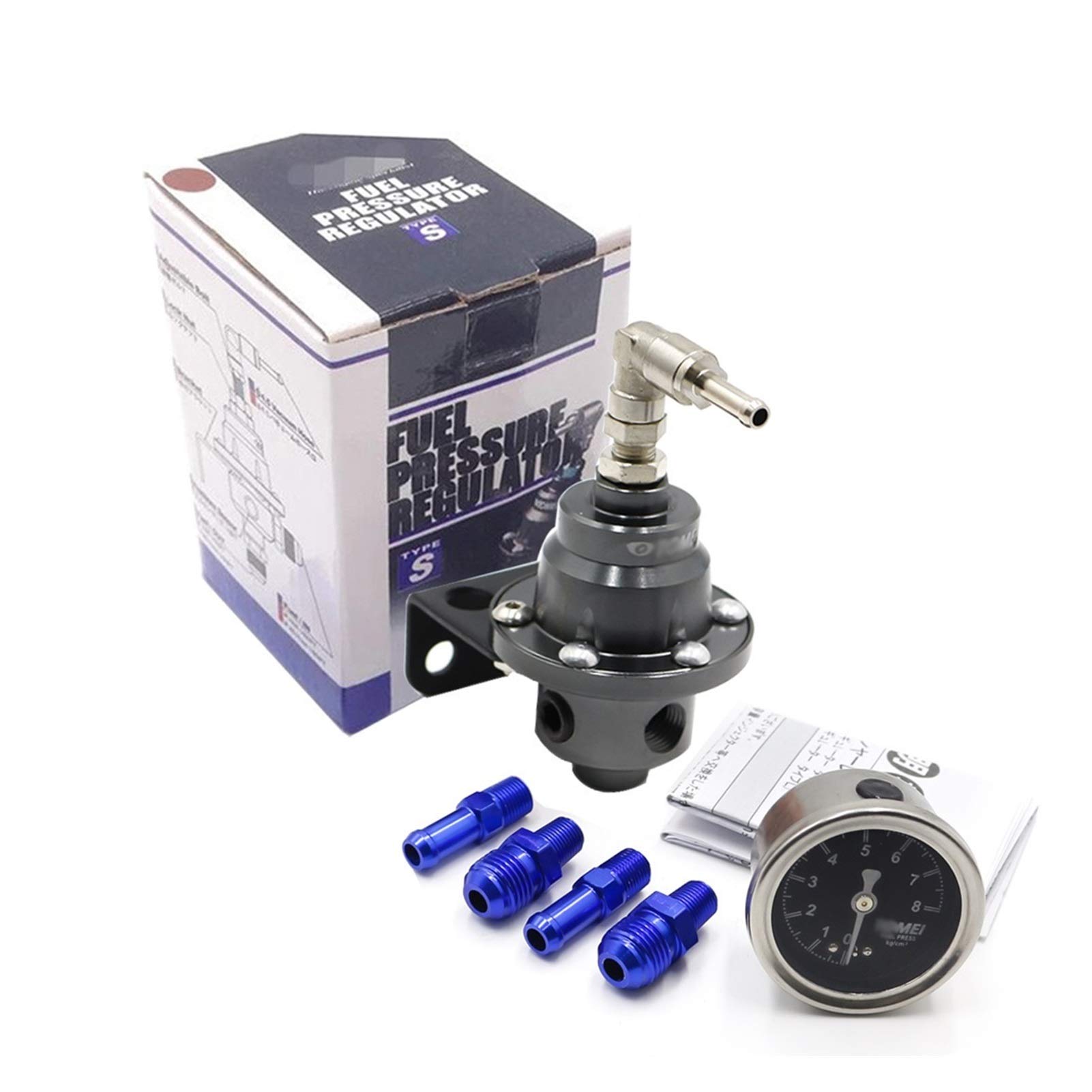 Buy Universal Adjustable Fuel Pressure Regulator tomei type With gauge