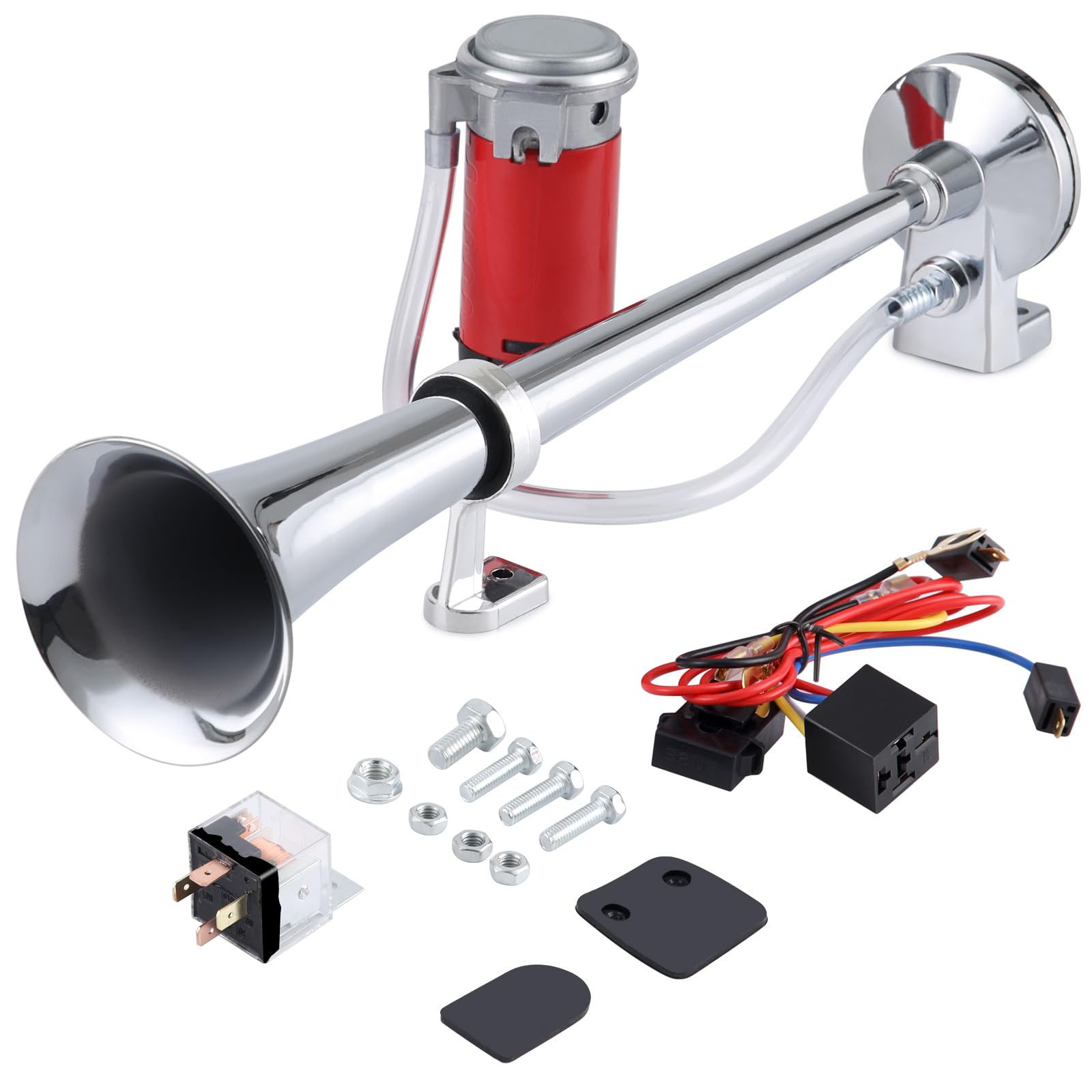 Rupse Klaxon Camion 12V 450mm Longueur Trompette Corne 150db 12V Haut Parleur de Voiture Camions Motos et SUV
