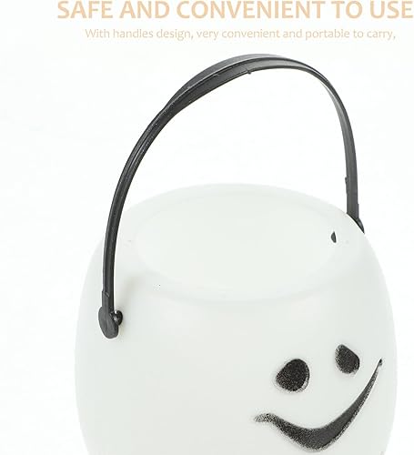 Miniatura 3 de TOYANDONA 3 cubos de dulces de Halloween  Caldero fantasma de calabaza para truco o trato  Macetas de bruja de plástico para Halloween, hervidor de