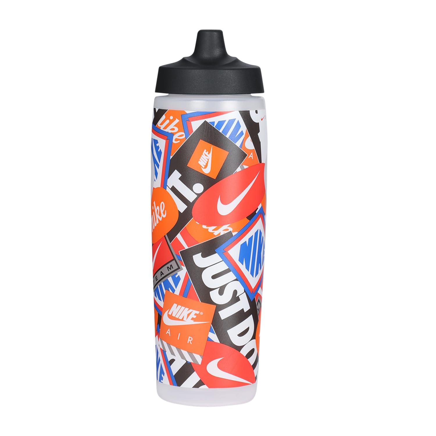 Nike REFUEL Bottle 24 OZ Graphic Graphic Clear/Black/LT Crimson