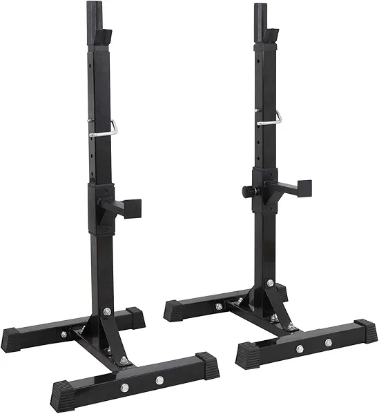 F2C Max Load 550Lbs Pair of Adjustable Squat Rack 41"-66" Sturdy Steel Barbell Rack Free Bench Press Stands GYM/Home Gym Portable Dumbbell Racks Stands