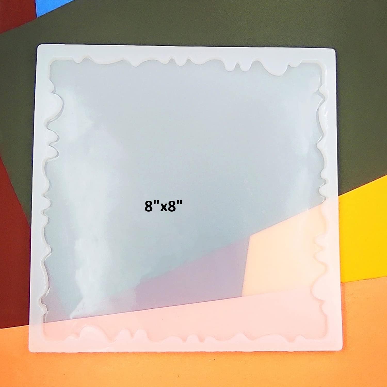 MGS CRAFT VIBES Resin and Craft D54 Irregular Square Shape Tray Coaster Agate Mold Silicone Epoxy and UV Resin Mould, 8.5 Inch Depth 1 cm Set of 1 1