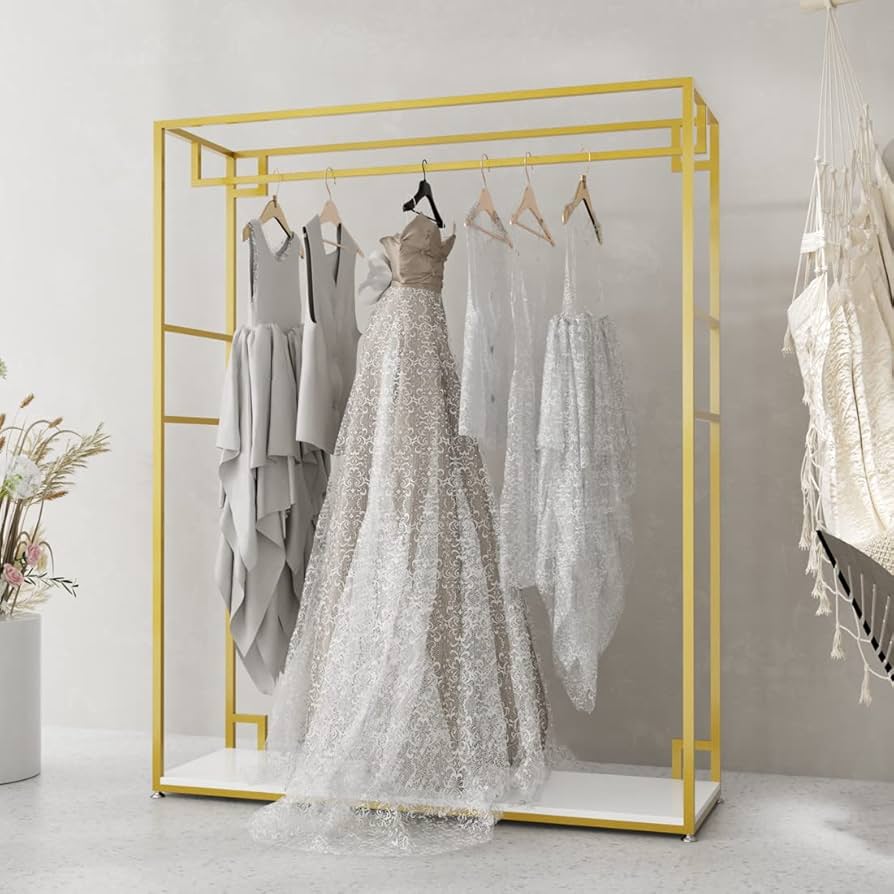 置物 Gold prestige Amazon.com: HOMEKAYT Gold Clothing Racks with Shelves
